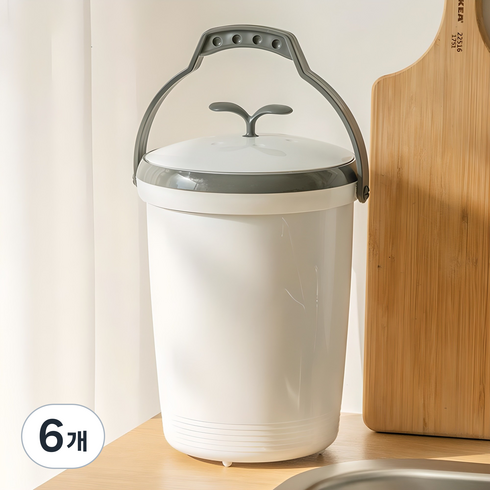 창신리빙 음식물 쓰레기통 4.5L, 혼합색상, 6개