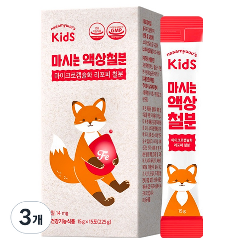 남유네 키즈 마시는 액상철분 15p, 225g, 3개