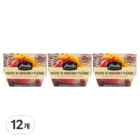아넬라 시작 과일 퓨레 디저트 2p, 혼합맛(사과/바나나), 200g, 12개