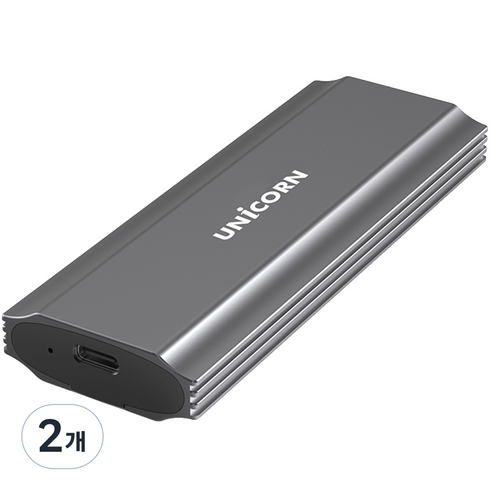 유니콘 NVMe SATA M.2 SSD 듀얼 외장 하드케이스 SM-700D + USB C타입 / A타입 케이블 세트, 2개