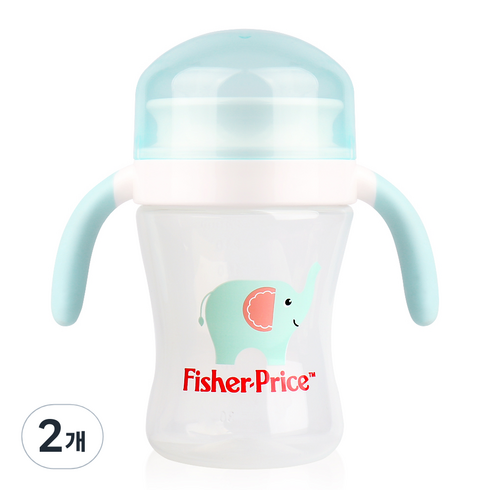 피셔프라이스 360도 흘림방지컵, 블루, 2개, 240ml