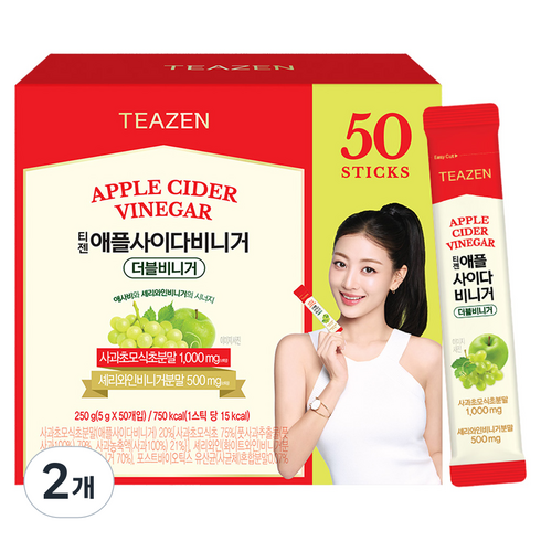 티젠 애사비 애플사이다비니거 더블 50개입, 250g, 2개