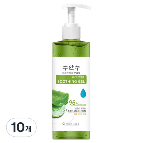 수안수 알로에베라 수딩젤 펌프형, 400ml, 10개