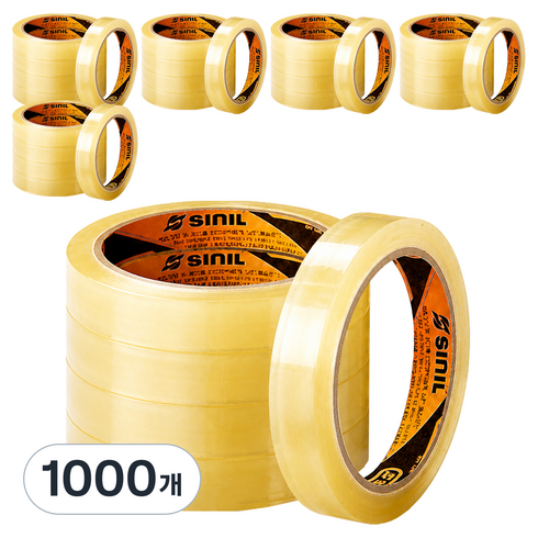 신일테이프 물레방아 문구테이프 12mm x 25m, 투명, 1000개