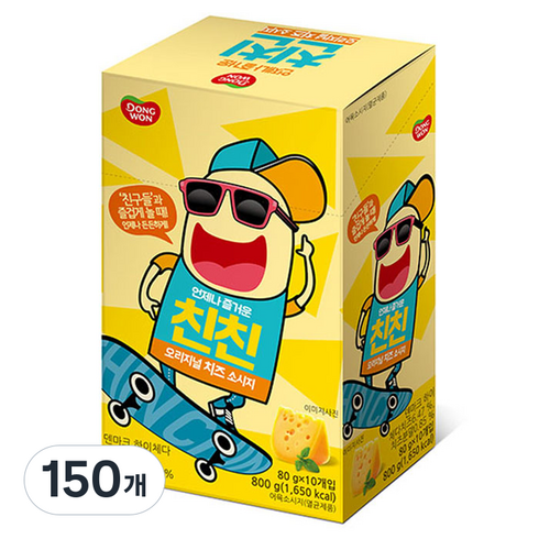 동원 친친 오리지널 치즈소시지 10p, 80g, 150개