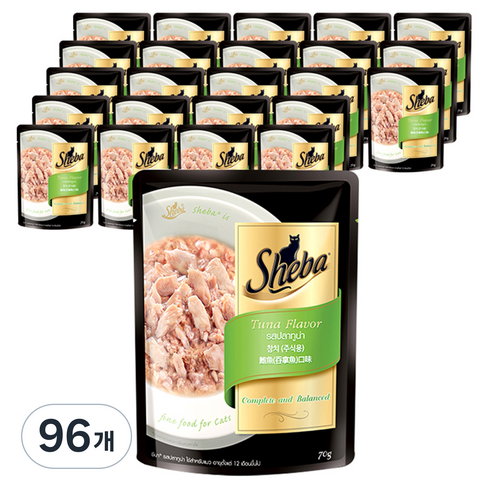쉬바 1세 이상 고양이 주식 파우치, 참치, 70g, 96개
