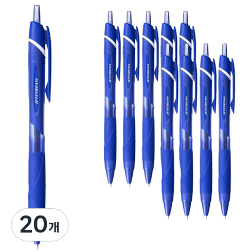 유니볼 제트스트림 볼펜 0.7mm, 블루, 20개