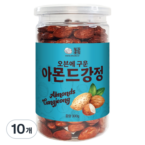 견과공장 오븐에 구운 아몬드강정 통, 10개, 300g