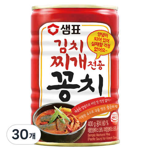 샘표 김치찌개전용 꽁치 통조림, 30개, 400g