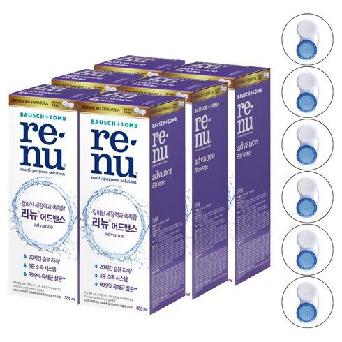 리뉴 어드벤스 렌즈 세정액+케이스, 355ml, 1개입, 6개