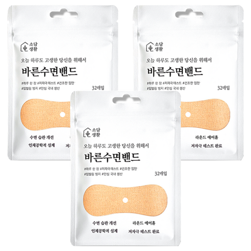 소담생활 바른수면밴드 32p, 3개