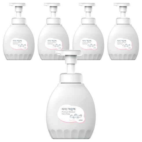 아이깨끗해 프리미엄 모이스처 폼 핸드솝 퓨어 로즈, 450ml, 5개