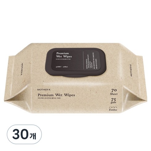마더케이 프리미엄 물티슈 캡형, 75g, 70매, 30개