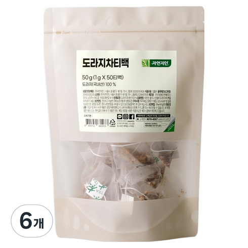 자연지인 도라지 차 삼각티백, 1g, 50개입, 6개