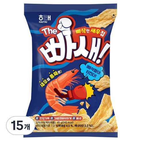 해태제과 빠새, 45g, 15개