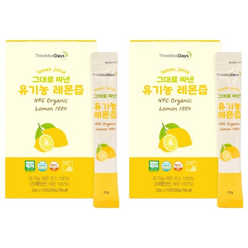 트리밀데이즈 그대로 짜낸 유기농 레몬즙 15p, 300g, 2개