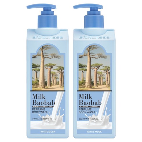 밀크바오밥 퍼퓸 바디워시 화이트머스크, 500ml, 2개