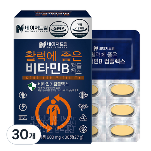 네이처드림 활력에 좋은 비타민B 컴플렉스, 30정, 30개