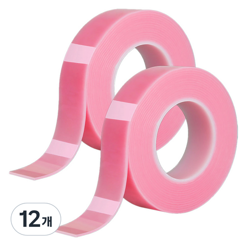 알로데 컬러 나노 매직 양면테이프 5cm x 1m, TYPE09 핑크, 12개