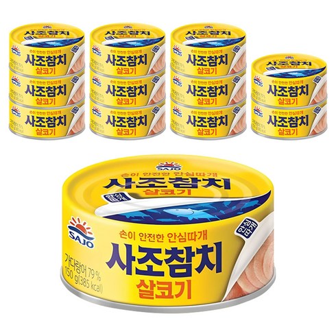 사조참치 살코기 안심따개, 150g, 12개