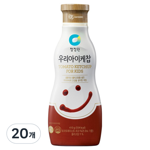 청정원 우리아이 토마토 케찹, 410g, 20개