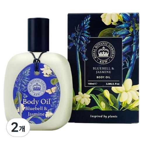 큐가든 바디오일 블루벨 & 자스민, 100ml, 2개