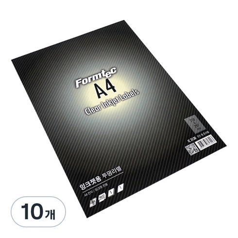 폼텍 전산 잉크젯 투명 라벨지 IC-3130, 1칸, 10개