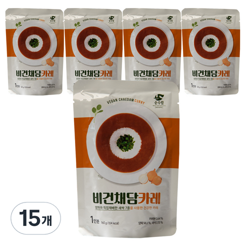 순수람 비건채담카레, 160g, 15개