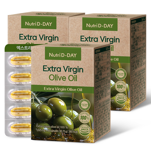 뉴트리디데이 식물성캡슐 엑스트라 버진 올리브유 30.75g, 30정, 3개