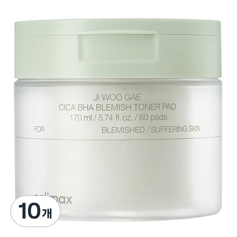 셀리맥스 지우개 시카 바하 블레미쉬 토너 패드 170ml, 60매입, 10개