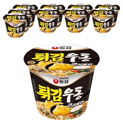농심 튀김우동 큰사발면 111g, 10개