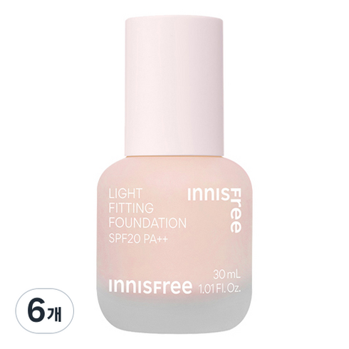 [비건뷰티] 이니스프리 라이트 피팅 파운데이션 30ml, 6개, 21C로제바닐라