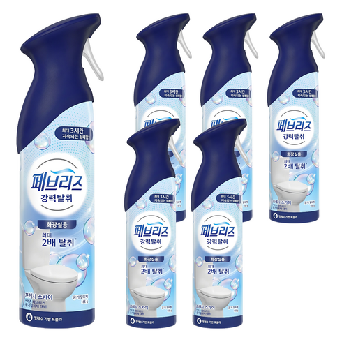페브리즈 에어 화장실용 탈취제 프레시 스카이 본품, 165g, 6개