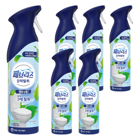 페브리즈 에어 화장실용 강력탈취 프레시 가든 본품, 165g, 6개
