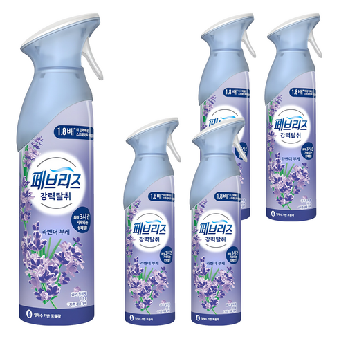페브리즈 에어 탈취제 라벤더 부케 본품, 165g, 5개
