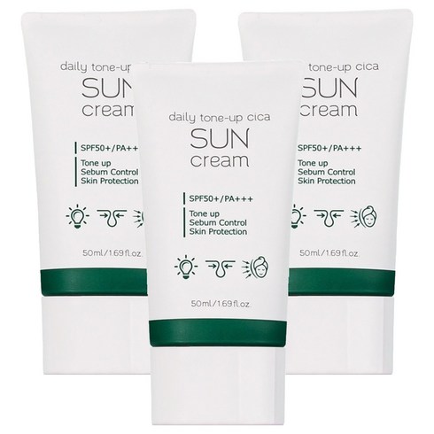 프레티 데일리 톤업 시카 선크림 SPF50+ PA+++, 50ml, 3개