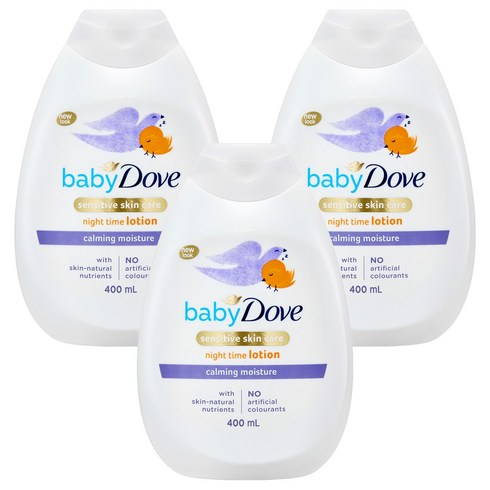 베이비도브 카밍 모이스처 바디로션, 400ml, 3개