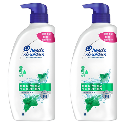 헤드앤숄더 쿨 멘솔 샴푸 멘솔향, 850ml, 2개