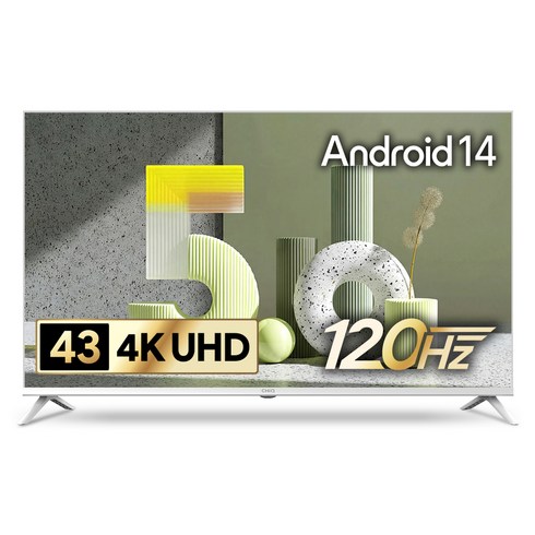 더함 4K UHD LED 스마트 120Hz 돌비 AI 구글 5.0 TV, 109cm(43인치), UA431UHD M9GP CINEMA60 2025 WHITE, 스탠드형, 고객직접설치