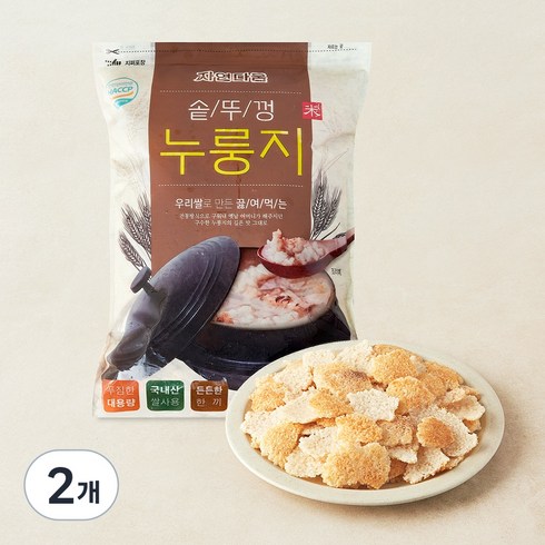 자연다움 우리쌀로 만든 끓여먹는 솥뚜껑 누룽지, 3kg, 2개
