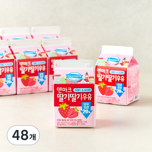 덴마크 딸기딸기 우유, 300ml, 48개
