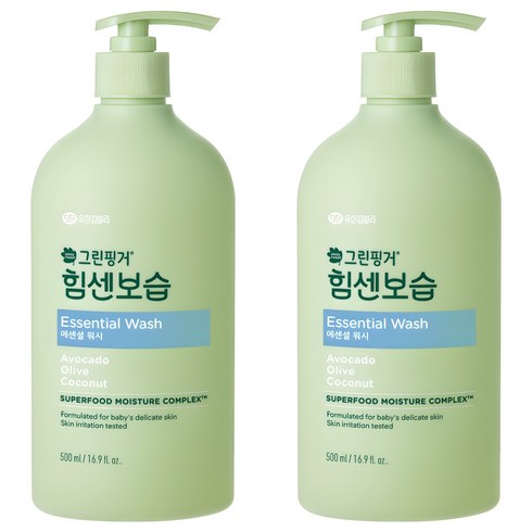 그린핑거 힘센보습 에센셜 바디워시, 500ml, 2개