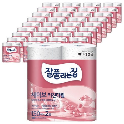 잘풀리는집 세이브 펄프 키친타올, 150매, 72개