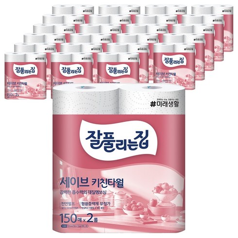 잘풀리는집 세이브 펄프 키친타올, 150매, 48개