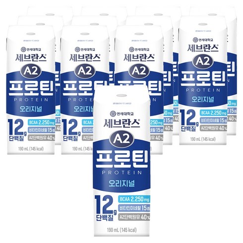 세브란스에이투 연세유업 프로틴 음료 오리지널, 190ml, 12개