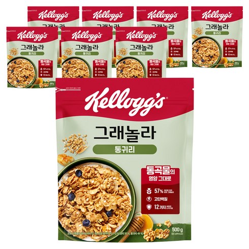 켈로그 통귀리 그래놀라, 500g, 8개
