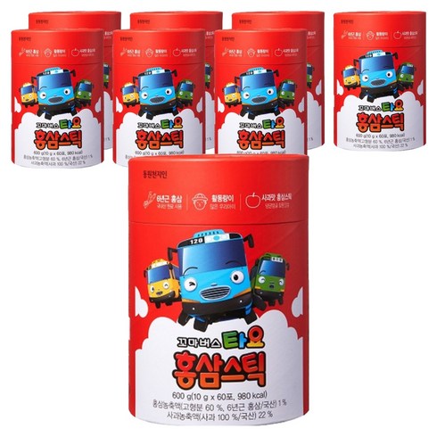 천지인 꼬마버스 타요 홍삼스틱, 600g, 8개