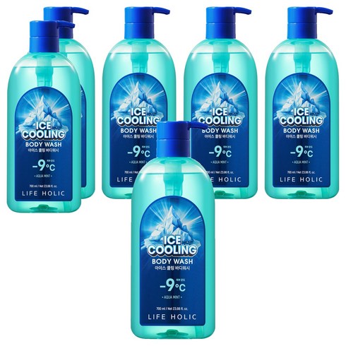 라이프홀릭 아이스 쿨링 바디워시, 6개, 700ml