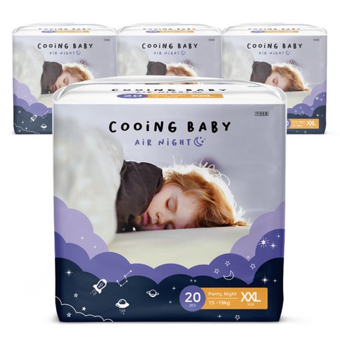 Cooing 쿠잉 유아용 에어나이트 풀잠 팬티형 남여공용, 점보형(2XL), 80매