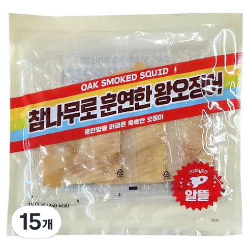 정화식품 참나무로 훈연한 왕오징어, 180g, 15개